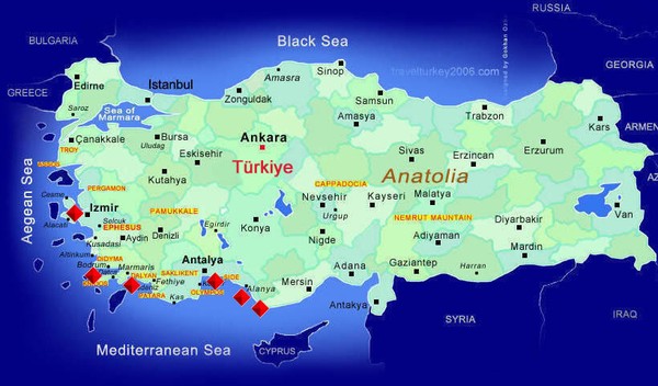 Turkiet Karta Side | Karta