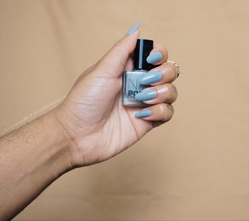 medium light gray nail polish