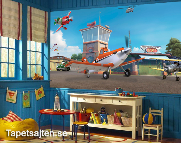 Disney Tapet Pixar Flygplan Planes Tapet Barnrum Barntapeter Pojke Kille Pojktapet Killtapet