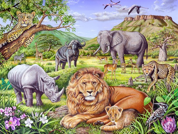 Tapet med afrikanska djur