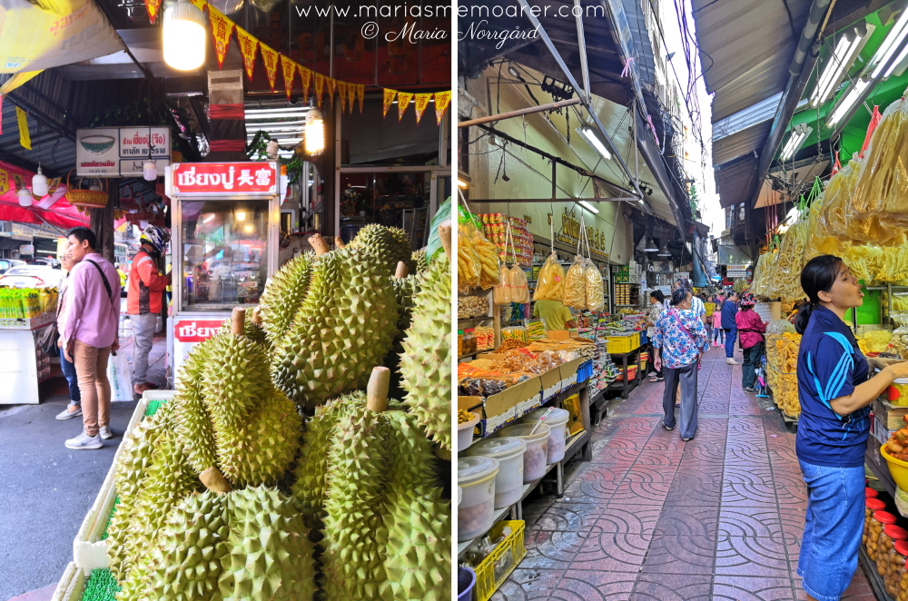 marknader i china town bangkok - durian stinkande frukt