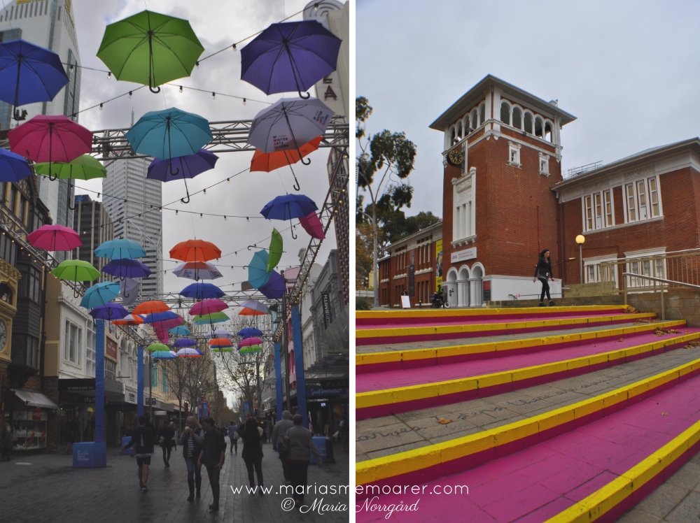paraplytak / paraplykonst och andra färgglada platser i Perth, Australien
