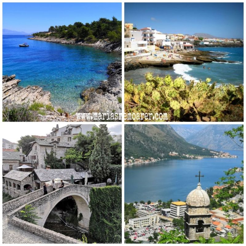 destinationer i Sydeuropa: La Caleta på Teneriffa, Mostar i Bosnien och Hercegovina, ön Solta utanför Split i Kroatien, Kotor i Montenegro