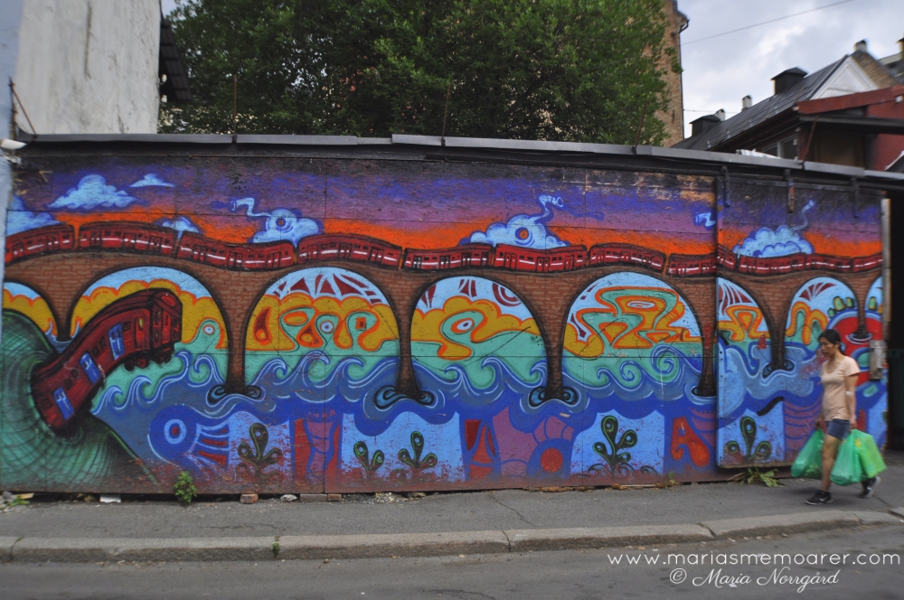 färgglad gatukonst i multikulti Grønland, Oslo