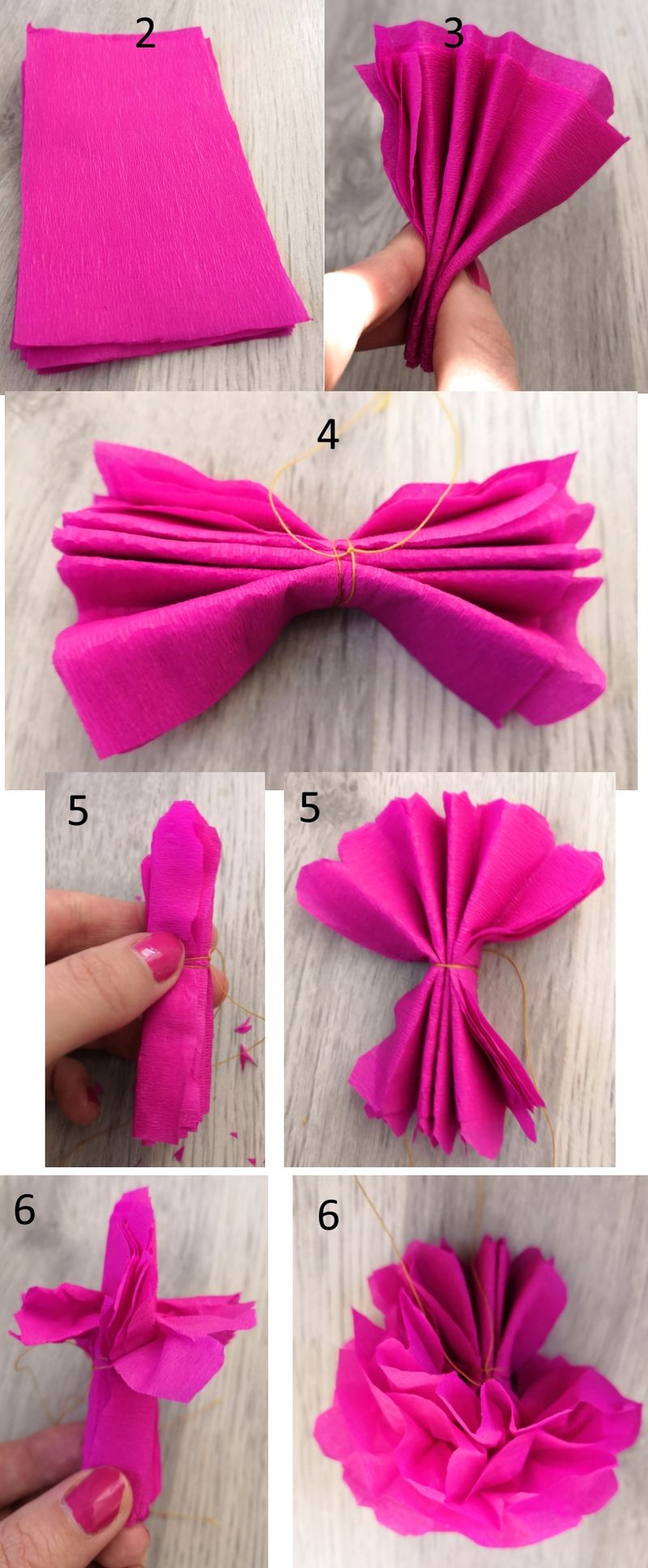 guide how to do miniature pom-poms diy (crepe or silk paper)