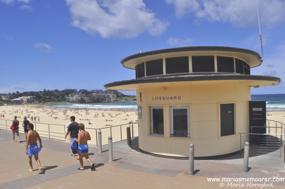 famous Bondi Beach with its lifeguard tower in Sydney