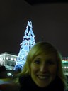 Jag vid julgranen i centrum av Madrid