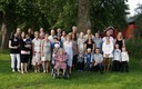 Familje foto med fem generationer.  Elsas 100års kalas