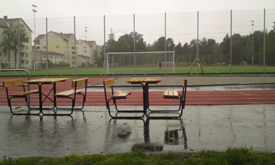 Uteservering är senaste given vid Hammarbyhöjdens idrottsplats. Foto: Anna Norrby