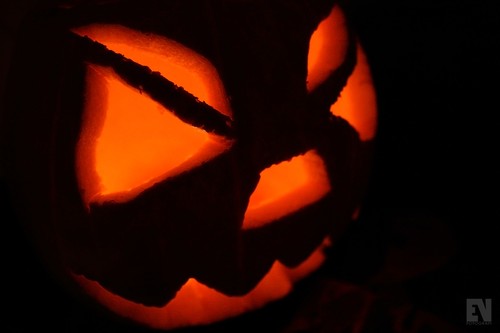 Halloween i London. Vi gjorde en pumpkin-lykta med barnen. 31/10 -09