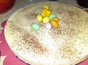 Jag gjorde bland annat den här tårtan till Mattias födelsedagsfest, även den i påsktema..