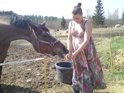 Angela & hennes häst.