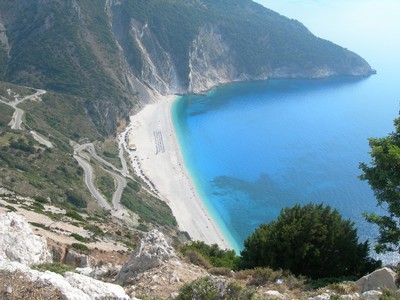 Här är stranden Myrtos.. Helt sjukt vackert!