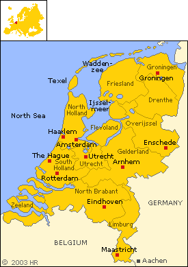 Karta över Holland