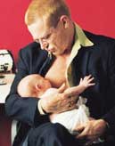 man breastfeeding