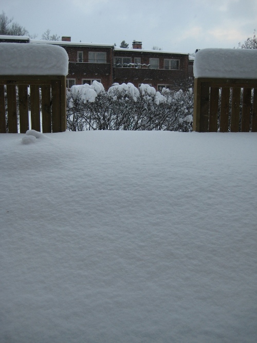Snöig veranda