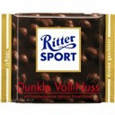 Ritter Sport - Dark chocolate, whole hazelnuts.  