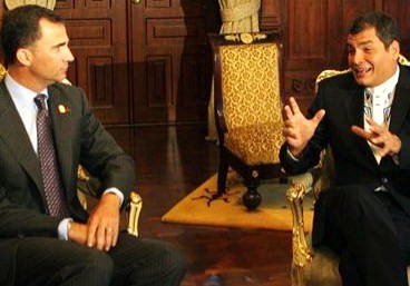 Kronprins Felipe och president Rafael Correa.