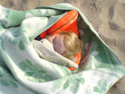 Siri sover på stranden