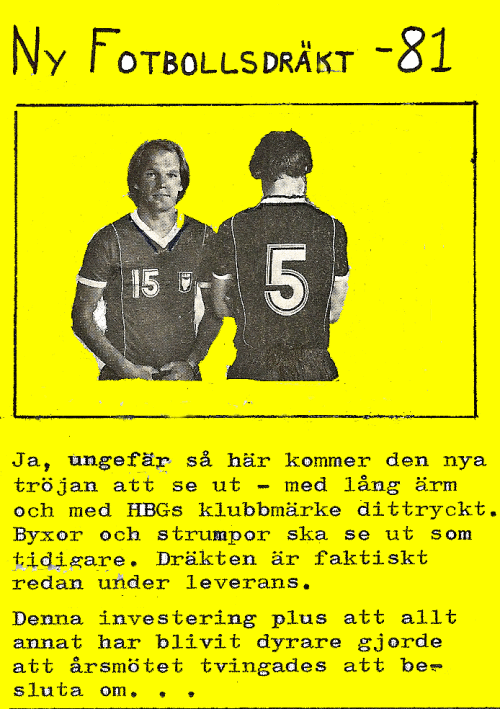 Nytt fotbollställ 1981