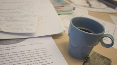 läxor med kaffe