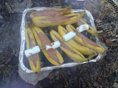 Grillade bananer med nougat! 