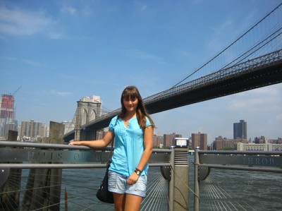 Jag framför Brooklyn Bridge!